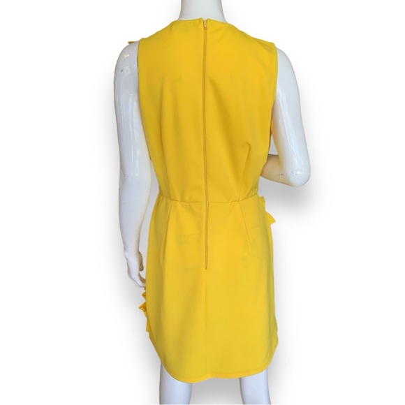 ASOS YELLOW RUFFLE SLEEVELESS DRESS. WOMEN’S SIZE 10 - Picture 2 of 8